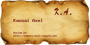Kassai Axel névjegykártya